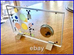 Rare FRANK LLOYD WRIGHT + BULOVA Coonley Playhouse Desk Table Clock Perfect