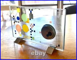 Rare FRANK LLOYD WRIGHT + BULOVA Coonley Playhouse Desk Table Clock Perfect