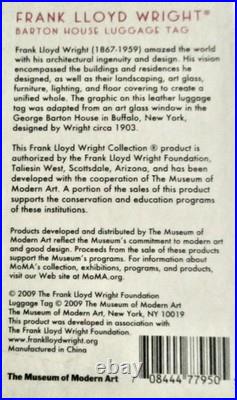 Rare FRANK LLOYD WRIGHT Collectible Artistic Leather Tag 2009 NY MOMA