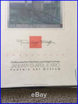 Rare Frank Lloyd Wright Museum Masterworks Poster 1990 Framed