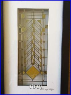 Rare Frank Lloyd Wright Official Design Stained Glass Heath House Art Frame COA