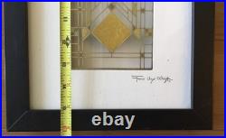 Rare Frank Lloyd Wright Official Design Stained Glass Heath House Art Frame COA
