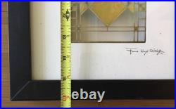 Rare Frank Lloyd Wright Official Design Stained Glass Heath House Art Frame COA