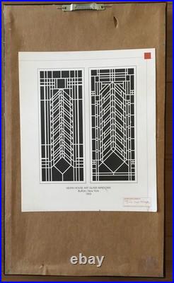 Rare Frank Lloyd Wright Official Design Stained Glass Heath House Art Frame COA