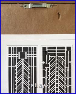 Rare Frank Lloyd Wright Official Design Stained Glass Heath House Art Frame COA