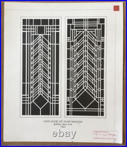 Rare Frank Lloyd Wright Official Design Stained Glass Heath House Art Frame COA