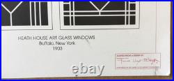 Rare Frank Lloyd Wright Official Design Stained Glass Heath House Art Frame COA