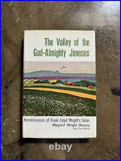 Rare Frank Lloyd Wright Sister Book 1965 Valley Of God Almighty Joneses Memoir