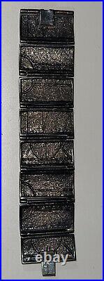 Rare Modernist FRANK LLOYD WRIGHT STERLING SILVER Enamel McLean MoMA Bracelet