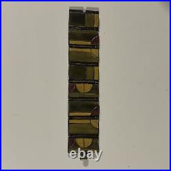 Rare Modernist FRANK LLOYD WRIGHT STERLING SILVER Enamel McLean MoMA Bracelet