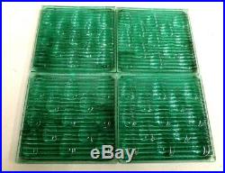 Rare Set Of 4 Green Raindrop Glass Prism Tiles Not Frank Lloyd Wright
