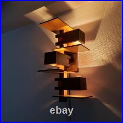 Reproduction Frank Lloyd Wright Taliesin 3 Wall Sconce in Walnut + Converter