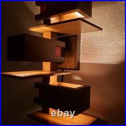 Reproduction Frank Lloyd Wright Taliesin 3 Wall Sconce in Walnut + Converter