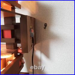 Reproduction Frank Lloyd Wright Taliesin 3 Wall Sconce in Walnut + Converter