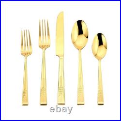 Ricci Frank Lloyd Wright Tree of Life 20 pc. Flatware 18/10 Stainless Steel GOLD