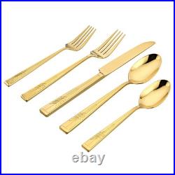 Ricci Frank Lloyd Wright Tree of Life 20 pc. Flatware 18/10 Stainless Steel GOLD