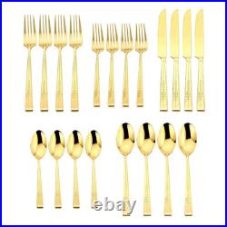 Ricci Frank Lloyd Wright Tree of Life 20 pc. Flatware 18/10 Stainless Steel GOLD