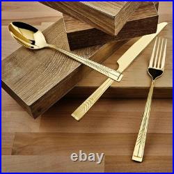 Ricci Frank Lloyd Wright Tree of Life 20 pc. Flatware 18/10 Stainless Steel GOLD