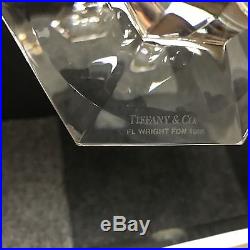 SET of 2 Tiffany & Co Frank Lloyd Wright 3 1/2 CRYSTAL CANDLESTICKS MINT IN BOX