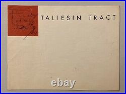 SIGNED by Frank Lloyd Wright Taliesin Tract Number One Man 1953 Inscribed RARE
