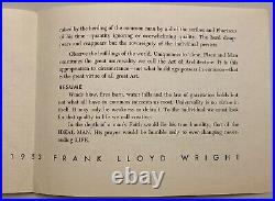 SIGNED by Frank Lloyd Wright Taliesin Tract Number One Man 1953 Inscribed RARE