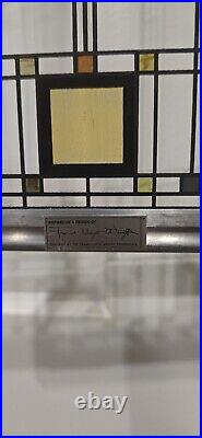 STAINED ART Glass Inspired By Frank Lloyd Wright. 12x8.5 Ready To Hang