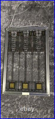 STAINED ART Glass Inspired By Frank Lloyd Wright. 12x8.5 Ready To Hang
