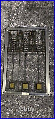STAINED ART Glass Inspired By Frank Lloyd Wright. 12x8.5 Ready To Hang
