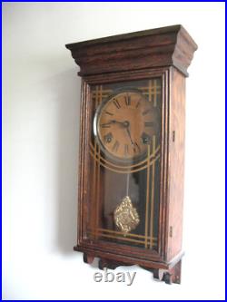 Sessions Antique Oak Case Clock 1900 Apartment Size Frank Lloyd Wright Period