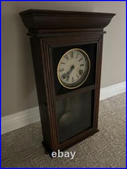 Sessions Antique Oak Case Clock 1900 Apartment Size Frank Lloyd Wright Period