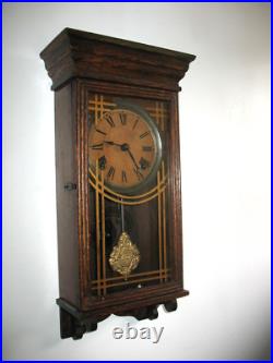 Sessions Antique Oak Case Clock 1900 Apartment Size Frank Lloyd Wright Period