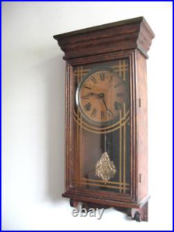 Sessions Antique Oak Case Clock 1900 Apartment Size Frank Lloyd Wright Period