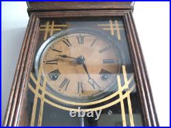 Sessions Antique Oak Case Clock 1900 Apartment Size Frank Lloyd Wright Period