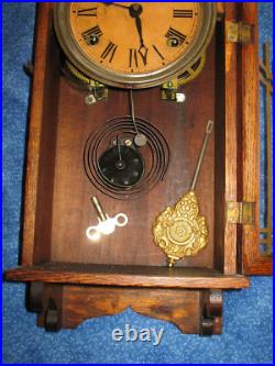 Sessions Antique Oak Case Clock 1900 Apartment Size Frank Lloyd Wright Period