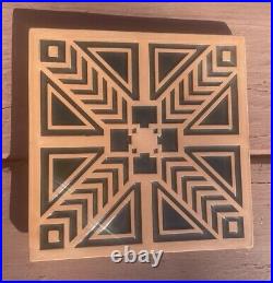 Set (4) Frankoma Pottery Tile Frank Lloyd Wright Excellent Rare Hard To Find