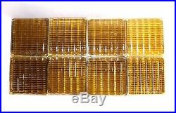 Set Of 8 Amber Paneled Glass Prism Tiles Not Frank Lloyd Wright