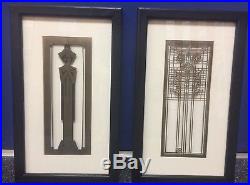 Set of 2 Frank Lloyd Wright Shadow Box Metal Wall 3D Art Waterlillies Sprite