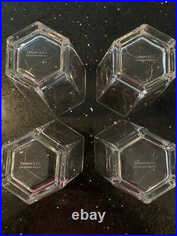Set of 4 Tiffany & Co Crystal Frank Lloyd Wright Whiskey Glasses 1986