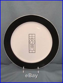 Set of 8 Black/White Art Deco FRANK LLOYD WRIGHT Style 14 XL Charger Plates