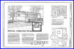 Small single story, 2 bedroom home design by Frank Lloyd Wright, Prairie School