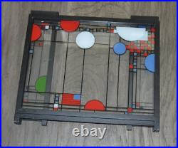 Stained Glass Art Triptych Panel Miniature Fireplace Tabletop Screen US Flag 9H