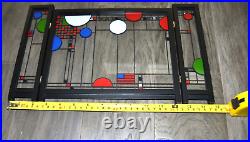 Stained Glass Art Triptych Panel Miniature Fireplace Tabletop Screen US Flag 9H