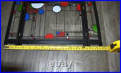 Stained Glass Art Triptych Panel Miniature Fireplace Tabletop Screen US Flag 9H