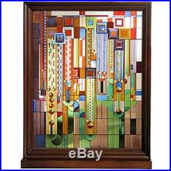 Stained Glass Panels Frank Lloyd Wright Saguaro Wood Framed Stained Glass