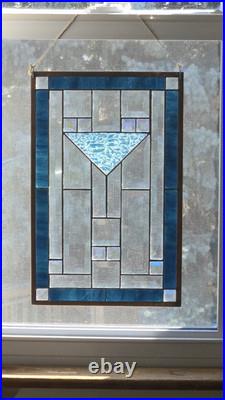 Stained Glass Window Frank Lloyd Wright Panel Prairie Style 17x10.5 Sun Catcher