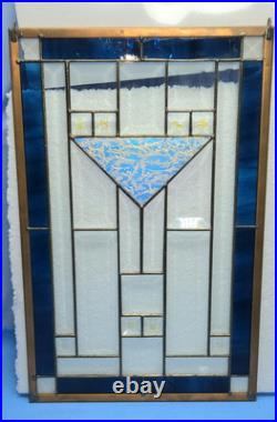 Stained Glass Window Frank Lloyd Wright Panel Prairie Style 17x10.5 Sun Catcher