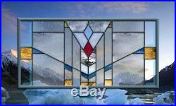 Stained Glass Window Panel Clear Mission Prairie Frank Lloyd Wright