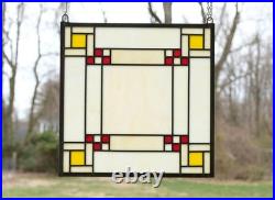 Stained Glass Window panel Frank Lloyd Wright Panel Prairie style 16 x 16