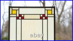 Stained Glass Window panel Frank Lloyd Wright Panel Prairie style 16 x 16