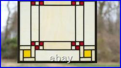 Stained Glass Window panel Frank Lloyd Wright Panel Prairie style 16 x 16